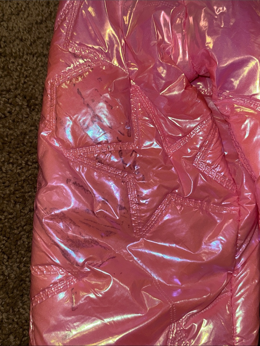 Current Mood Iridescent Pink Cropped Puffer Jacket - Picture 6 of 9